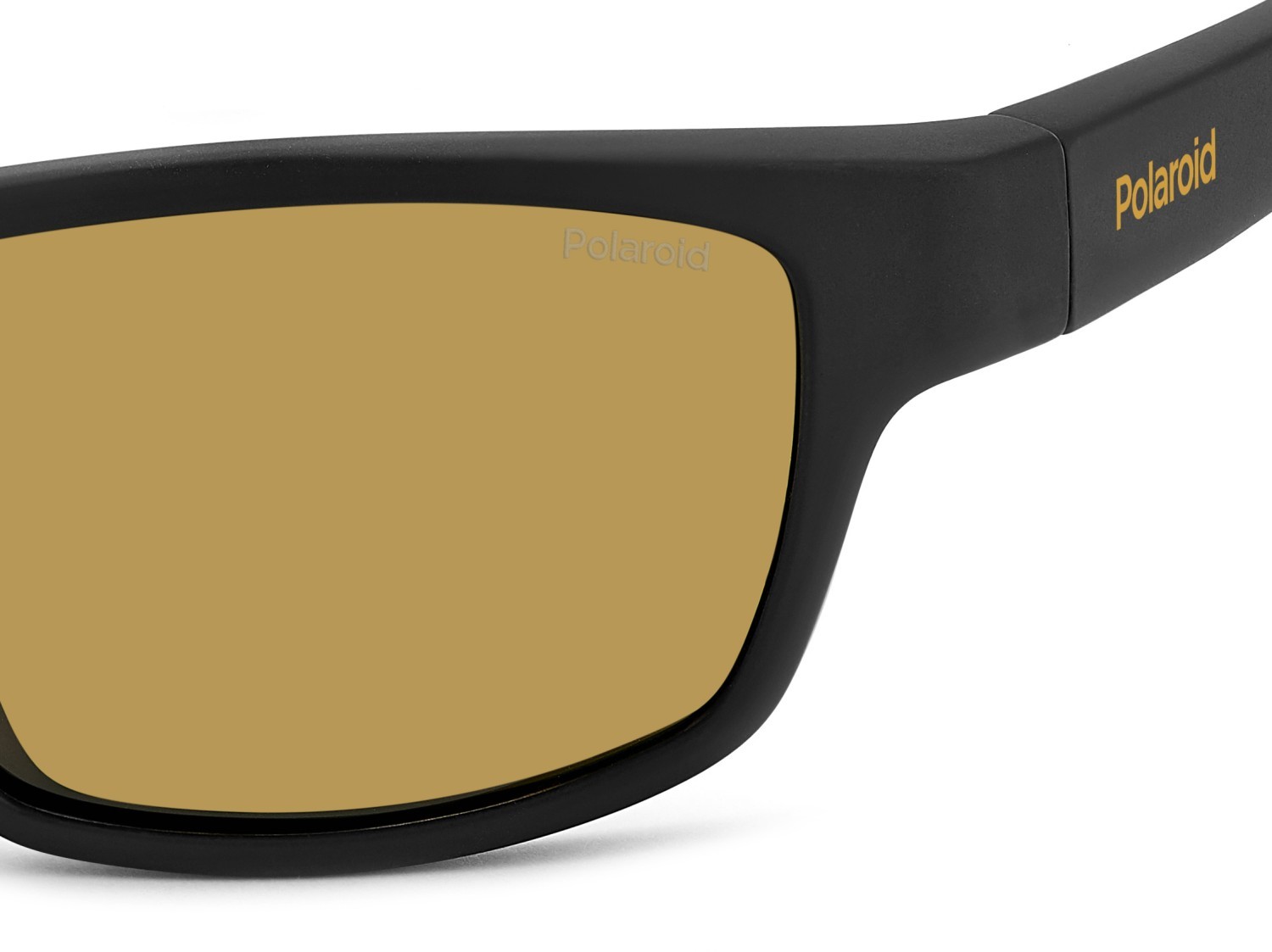 Sunglasses Polaroid Pld 7037/S 203891 PGC MU color matte black yellow shape rectangle lenses yellow polarized