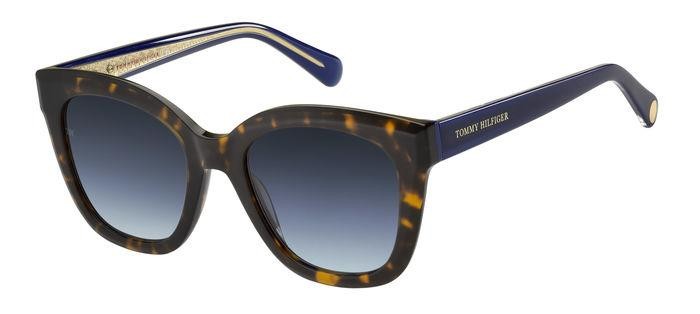 Occhiali da sole Tommy Hilfiger TH 1884/S 204675 (086 GB) colore havana forma cat eye lenti grey azure