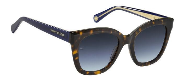 Occhiali da sole Tommy Hilfiger TH 1884/S 204675 (086 GB) colore havana forma cat eye lenti grey azure