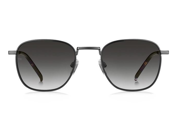 Sonnenbrillen Tommy Hilfiger TH 1873/S 204700 (SVK 9O) farbe matte ruthenium black form rechteckig gläser dark grey shaded