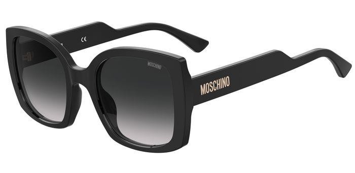 Occhiali da sole Moschino MOS124/S 204709 (807 9O) colore black forma quadrato lenti dark grey shaded