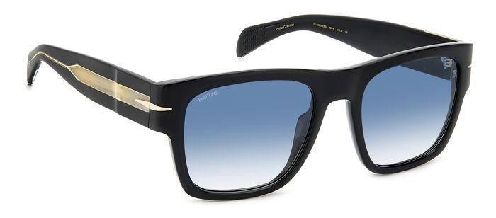 Sonnenbrillen David Beckham DB 7000/S BOLD 204741 (807 F9) farbe black form quadratisch gläser blue shaded photochromic