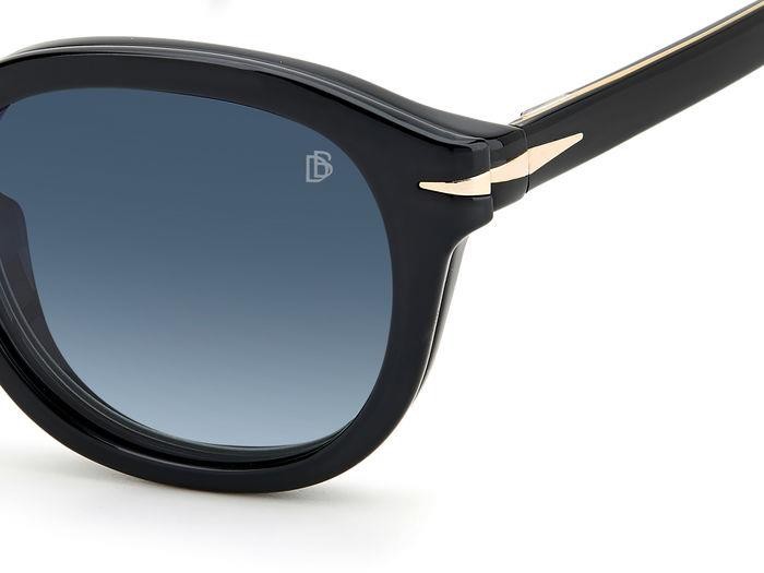 Occhiali da vista David Beckham DB 1080/CS 204743 (2M2 Z7) colore black gold forma rotondo lenti blue shaded polarized