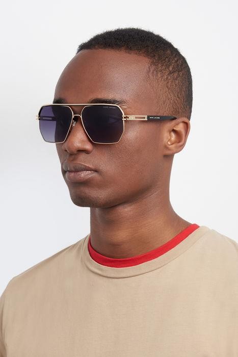 Sunglasses Marc Jacobs MARC 584/S 204783 (RHL 9O) color gold black_ shape rectangle lenses dark grey shaded