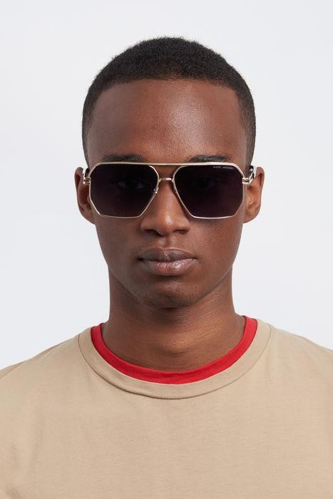 Sunglasses Marc Jacobs MARC 584/S 204783 (RHL 9O) color gold black_ shape rectangle lenses dark grey shaded