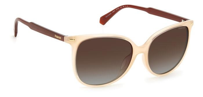 Sunglasses Polaroid PLD 4125/G/S 204796 (VK6 LA) color white shape square lenses brown shaded polarized