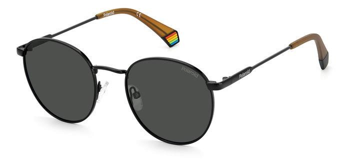 Sunglasses Polaroid PLD 6171/S 204810 (807 M9) color black shape round lenses grey polarized