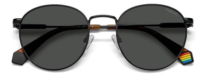 Sunglasses Polaroid PLD 6171/S 204810 (807 M9) color black shape round lenses grey polarized