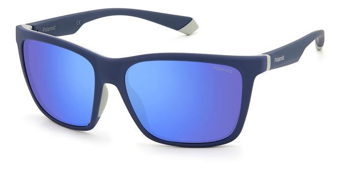Sunglasses Polaroid PLD 2126/S 204818 (XW0 5X) color blue grey shape square lenses blue mirror polarized