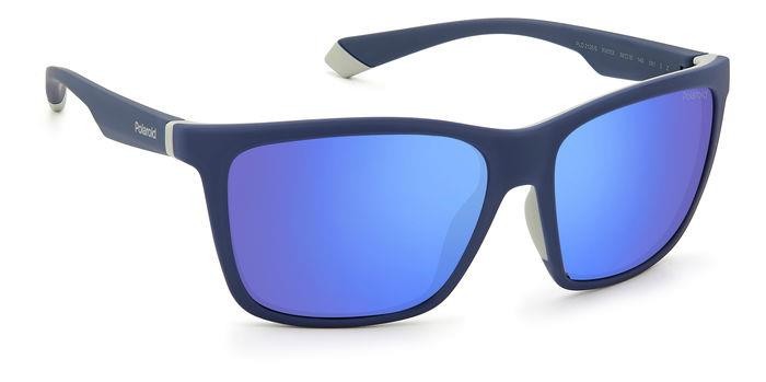Sunglasses Polaroid PLD 2126/S 204818 (XW0 5X) color blue grey shape square lenses blue mirror polarized