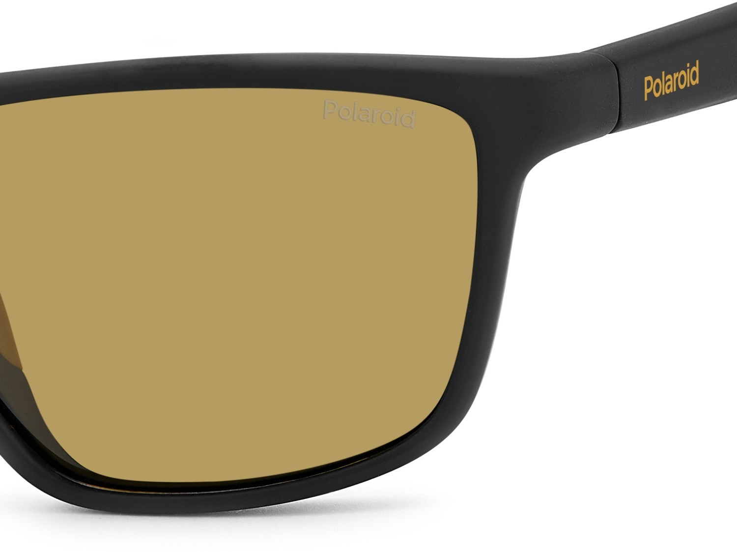 Sunglasses Polaroid Pld 7040/S 204820 PGC MU color matte black yellow shape rectangle lenses yellow polarized