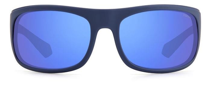 Sunglasses Polaroid PLD 2125/S 204845 (XW0 5X) color blue grey shape rectangle lenses blue mirror polarized