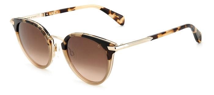 Sonnenbrillen Rag & Bone RNB1058/G/S 204859 (C9B HA) farbe havana honey form rund gläser brown shaded