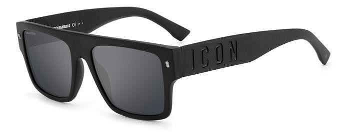 Occhiali da sole Dsquared ICON 0003/S 204880 (003 T4) colore matte black forma rettangolare lenti silver mirror