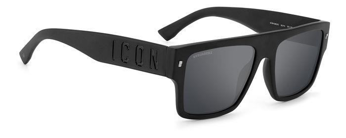 Occhiali da sole Dsquared ICON 0003/S 204880 (003 T4) colore matte black forma rettangolare lenti silver mirror