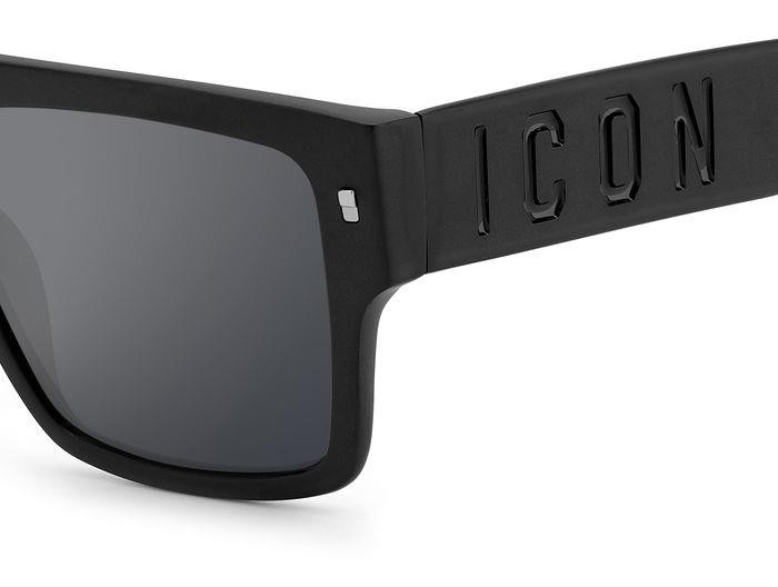 Occhiali da sole Dsquared ICON 0003/S 204880 (003 T4) colore matte black forma rettangolare lenti silver mirror