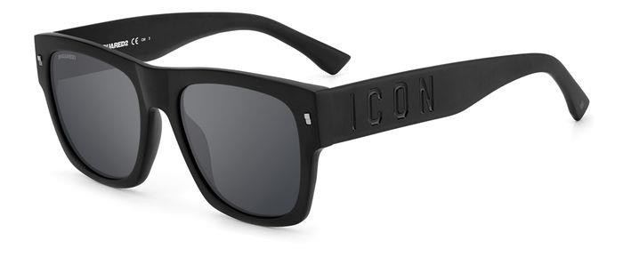 Occhiali da sole Dsquared ICON 0004/S 204881 (003 T4) colore matte black forma quadrato lenti silver mirror