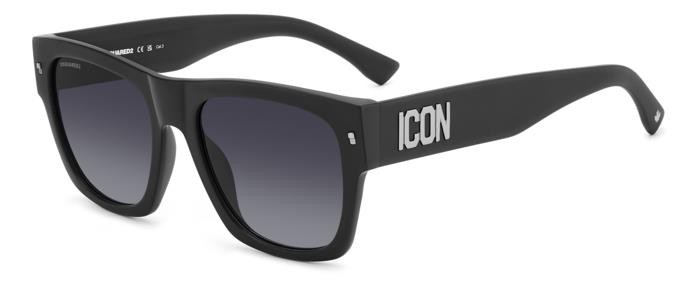 Sunglasses Dsquared2 Icon 0004/S 204881 (P5I 9O) color matte black palladium shape square lenses dark grey shaded