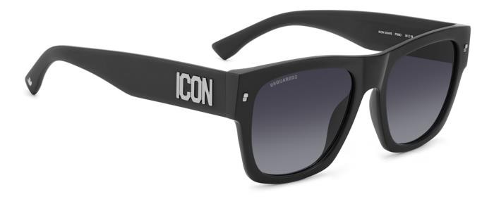 Sunglasses Dsquared2 Icon 0004/S 204881 (P5I 9O) color matte black palladium shape square lenses dark grey shaded