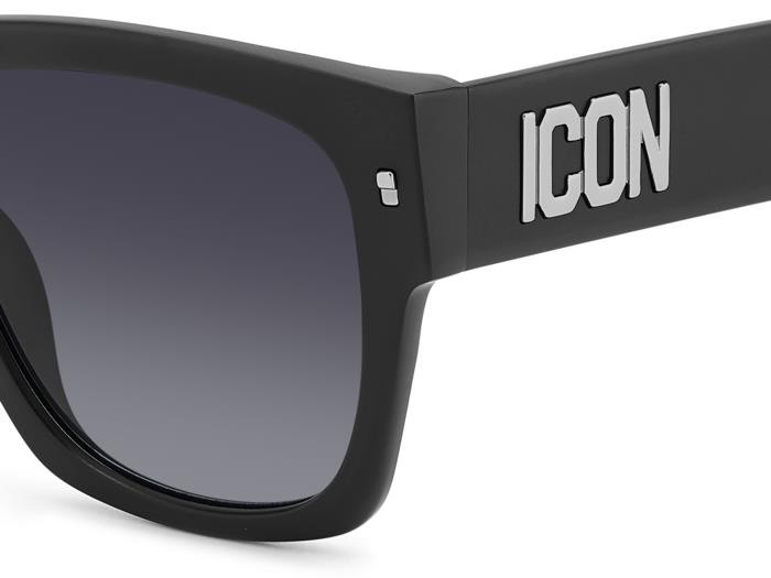 Sunglasses Dsquared2 Icon 0004/S 204881 (P5I 9O) color matte black palladium shape square lenses dark grey shaded