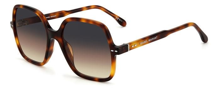 Sunglasses Isabel Marant IM 0077/G/S 204904 (086 PR) color havana shape square lenses grey brown doubleshade