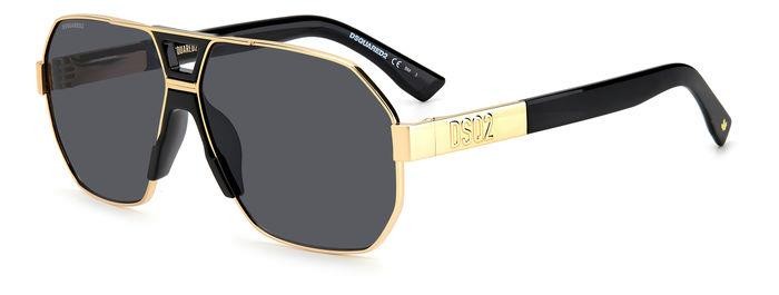 Occhiali da sole Dsquared D2 0028/S 204910 (RHL IR) colore gold black_ forma geometrico lenti grey