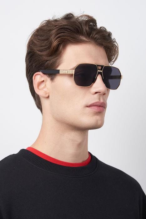 Occhiali da sole Dsquared D2 0028/S 204910 (RHL IR) colore gold black_ forma geometrico lenti grey