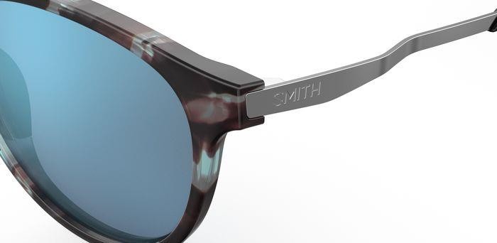 Sunglasses Smith Wander 204931 (JBW QG) color blue havana shape round lenses blue mirror polarized high con