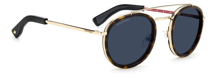 Sonnenbrillen Dsquared D2 0011/S 204950 (086 KU) farbe havana form rund gläser blue