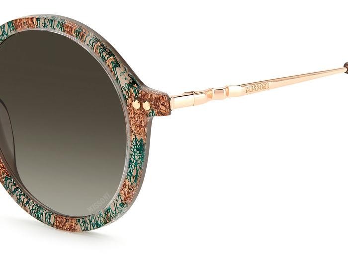 Sonnenbrillen Missoni MIS 0082/S 205042 (OSD HA) farbe green glitter nude form rund gläser brown shaded