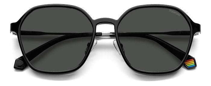 Eyeglasses Polaroid PLD 6183/CS 205127 (V81 M9) color dark ruthenium black shape geometric lenses grey polarized