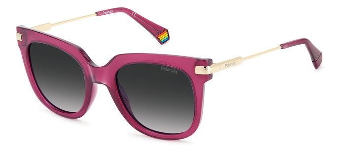 Sunglasses Polaroid PLD 6180/S 205142 (B3V WJ) color violet shape square lenses grey shaded polarized