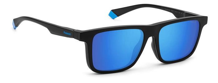 Eyeglasses Polaroid PLD 2131/CS 205144 (0VK 5X) color matte black blue shape rectangle lenses blue mirror polarized