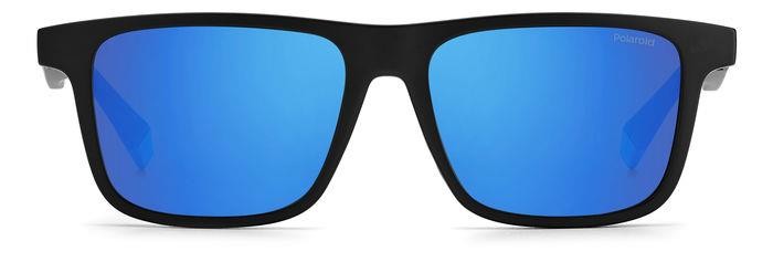 Eyeglasses Polaroid PLD 2131/CS 205144 (0VK 5X) color matte black blue shape rectangle lenses blue mirror polarized