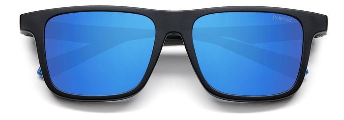 Eyeglasses Polaroid PLD 2131/CS 205144 (0VK 5X) color matte black blue shape rectangle lenses blue mirror polarized