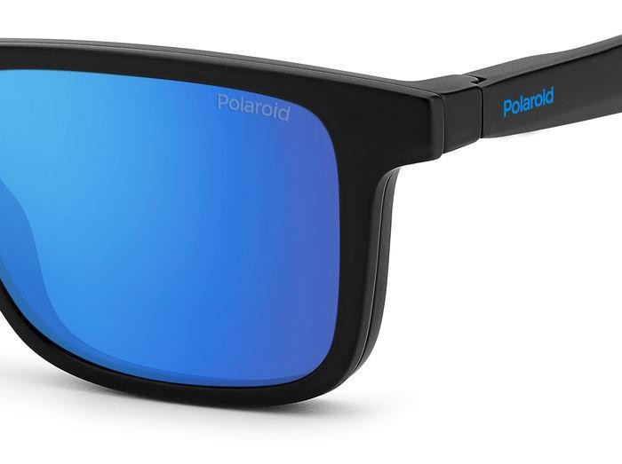 Eyeglasses Polaroid PLD 2131/CS 205144 (0VK 5X) color matte black blue shape rectangle lenses blue mirror polarized