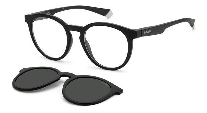 Eyeglasses Polaroid PLD 2132/CS 205145 (003 M9) color matte black shape pantos lenses grey polarized