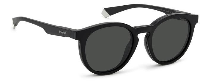 Eyeglasses Polaroid PLD 2132/CS 205145 (003 M9) color matte black shape pantos lenses grey polarized