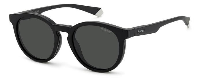 Eyeglasses Polaroid PLD 2132/CS 205145 (003 M9) color matte black shape pantos lenses grey polarized