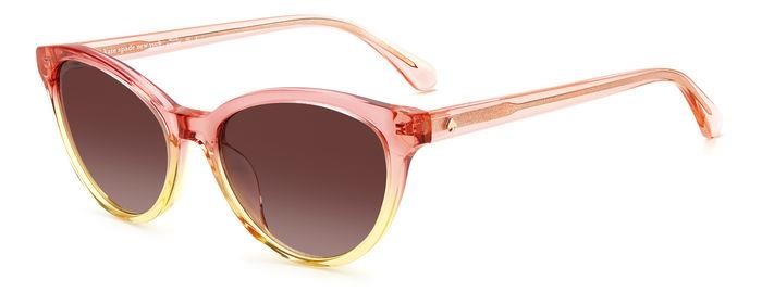 Sonnenbrillen Kate Spade ADELINE/G/S 205231 (GVZ HA) farbe pink shaded yellow form rund gläser brown shaded