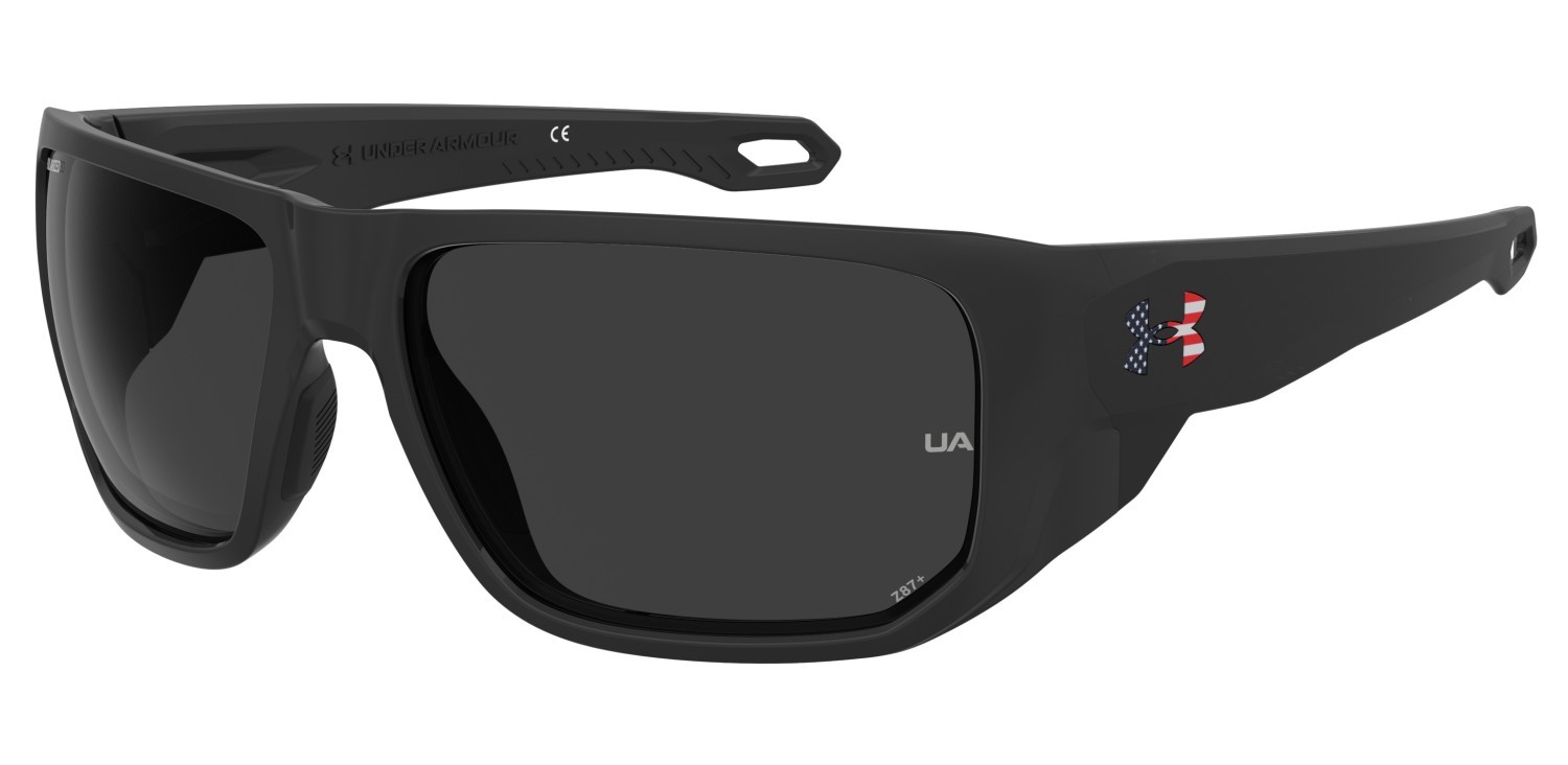 Occhiali da sole Under Armour Ua Attack 2 205289 SZE 6C colore black multicolor forma rettangolare lenti grey polarized  oleophobic