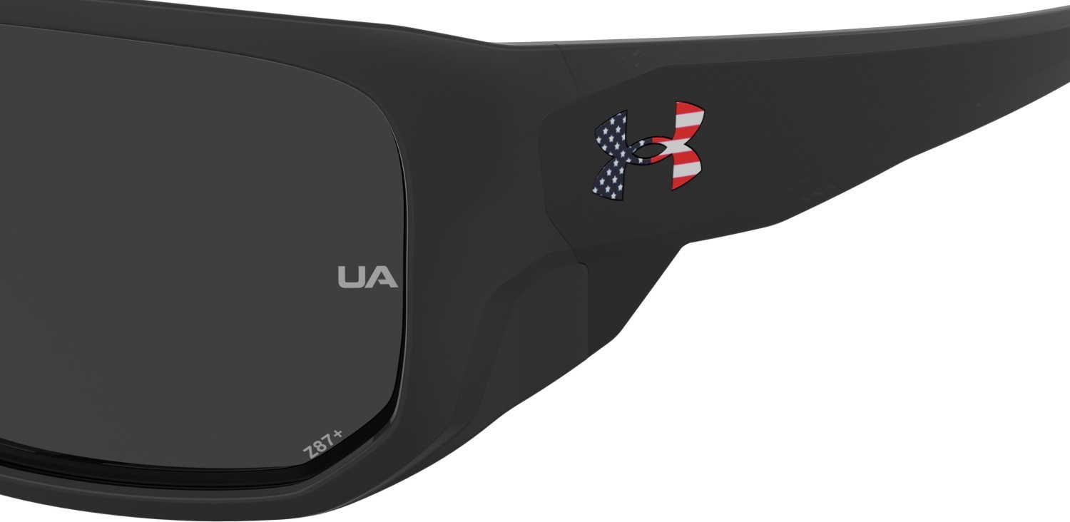 Occhiali da sole Under Armour Ua Attack 2 205289 SZE 6C colore black multicolor forma rettangolare lenti grey polarized  oleophobic