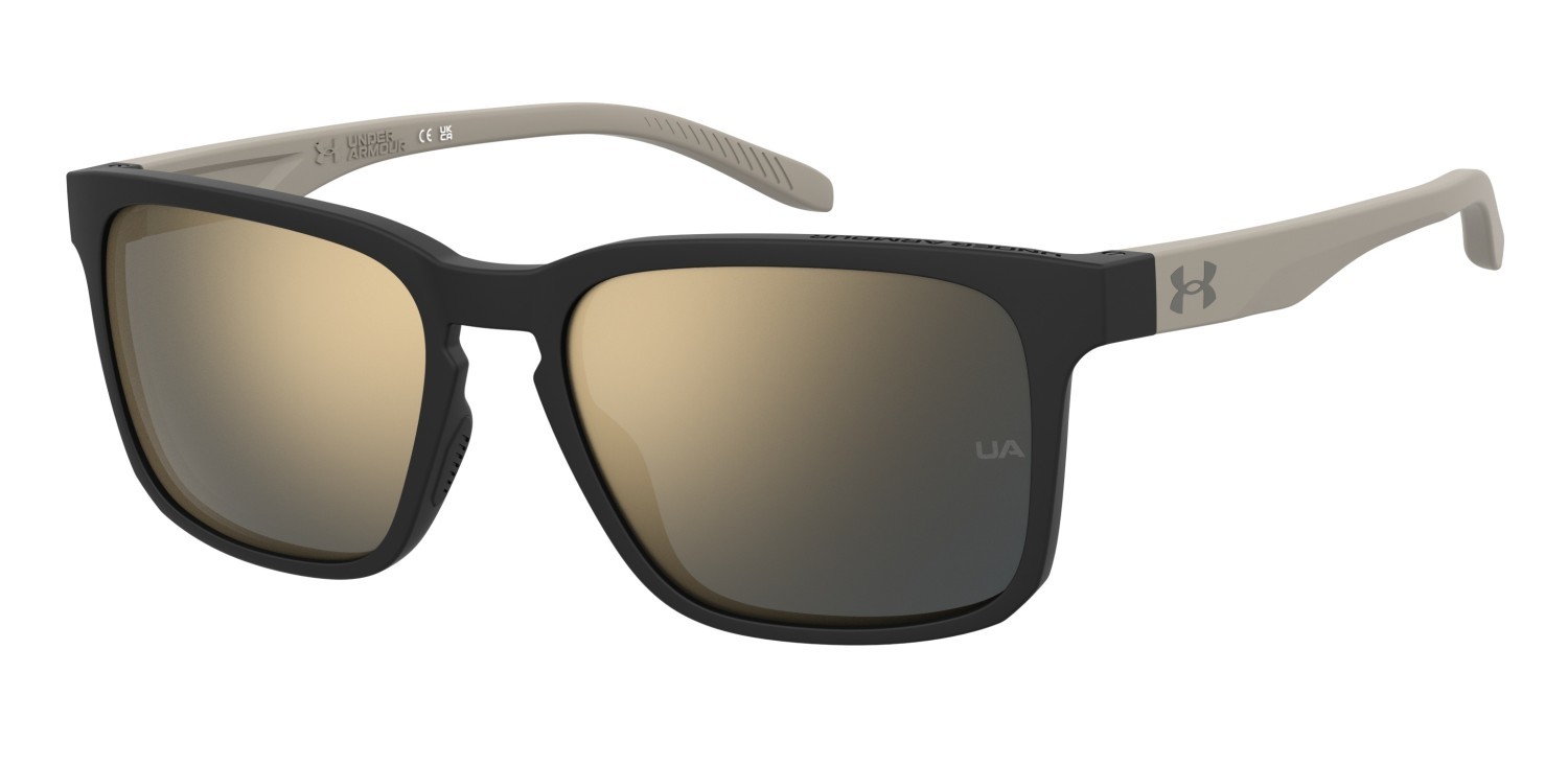 Sunglasses Under Armour Ua Assist 2 205293 087 JO color matte black beige shape rectangle lenses grey bronze mirror