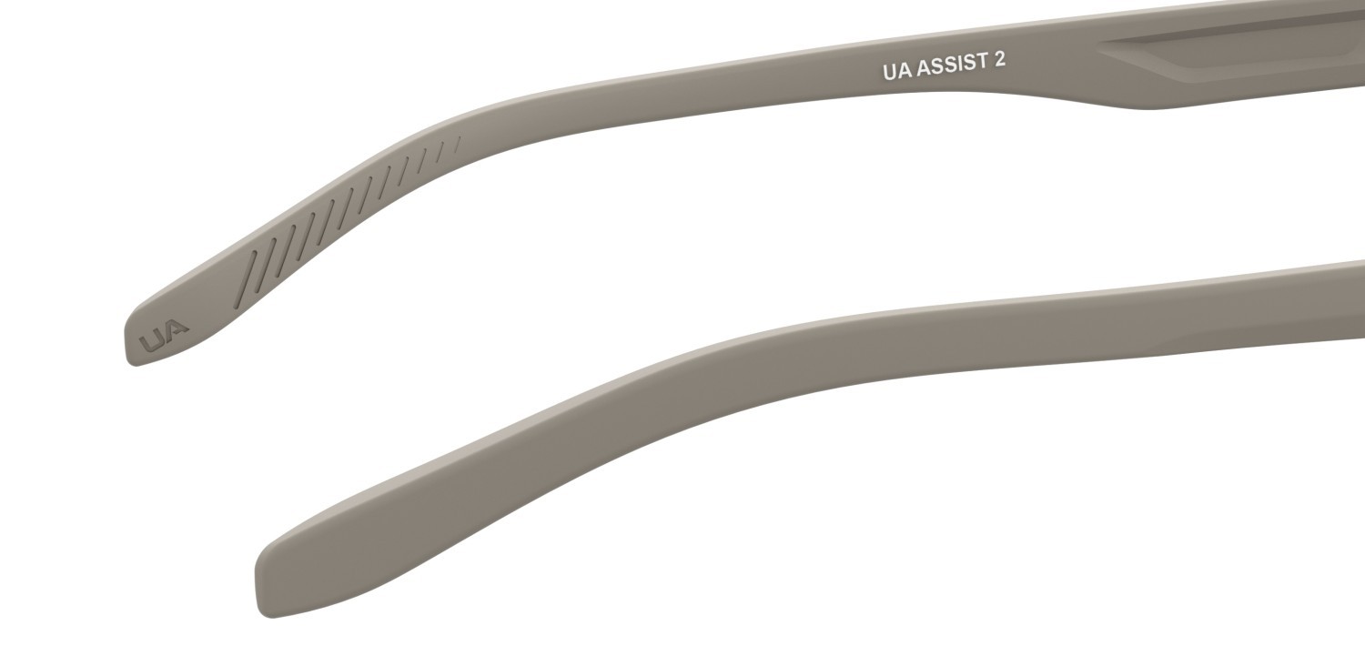 Sunglasses Under Armour Ua Assist 2 205293 087 JO color matte black beige shape rectangle lenses grey bronze mirror