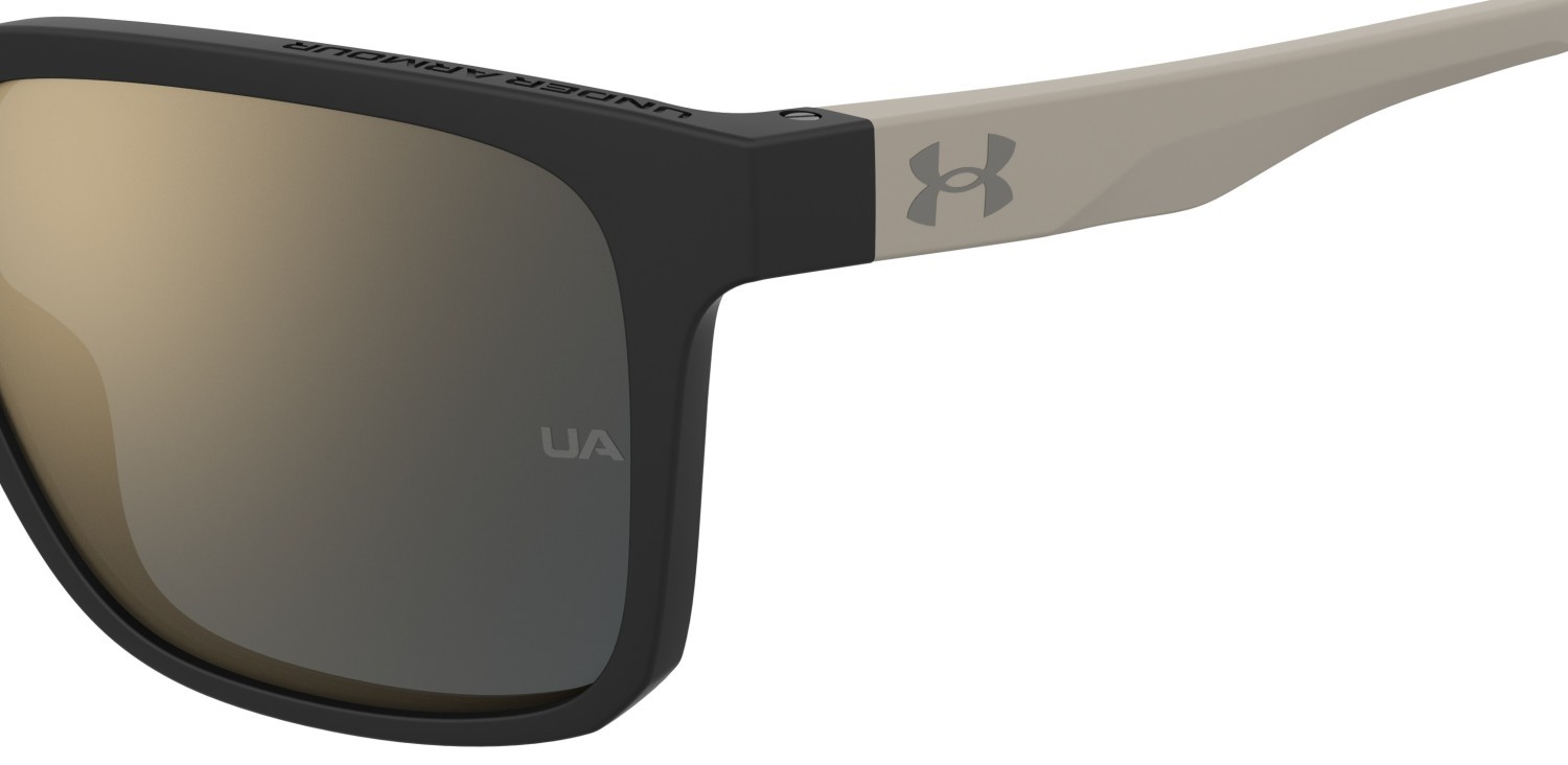 Sunglasses Under Armour Ua Assist 2 205293 087 JO color matte black beige shape rectangle lenses grey bronze mirror