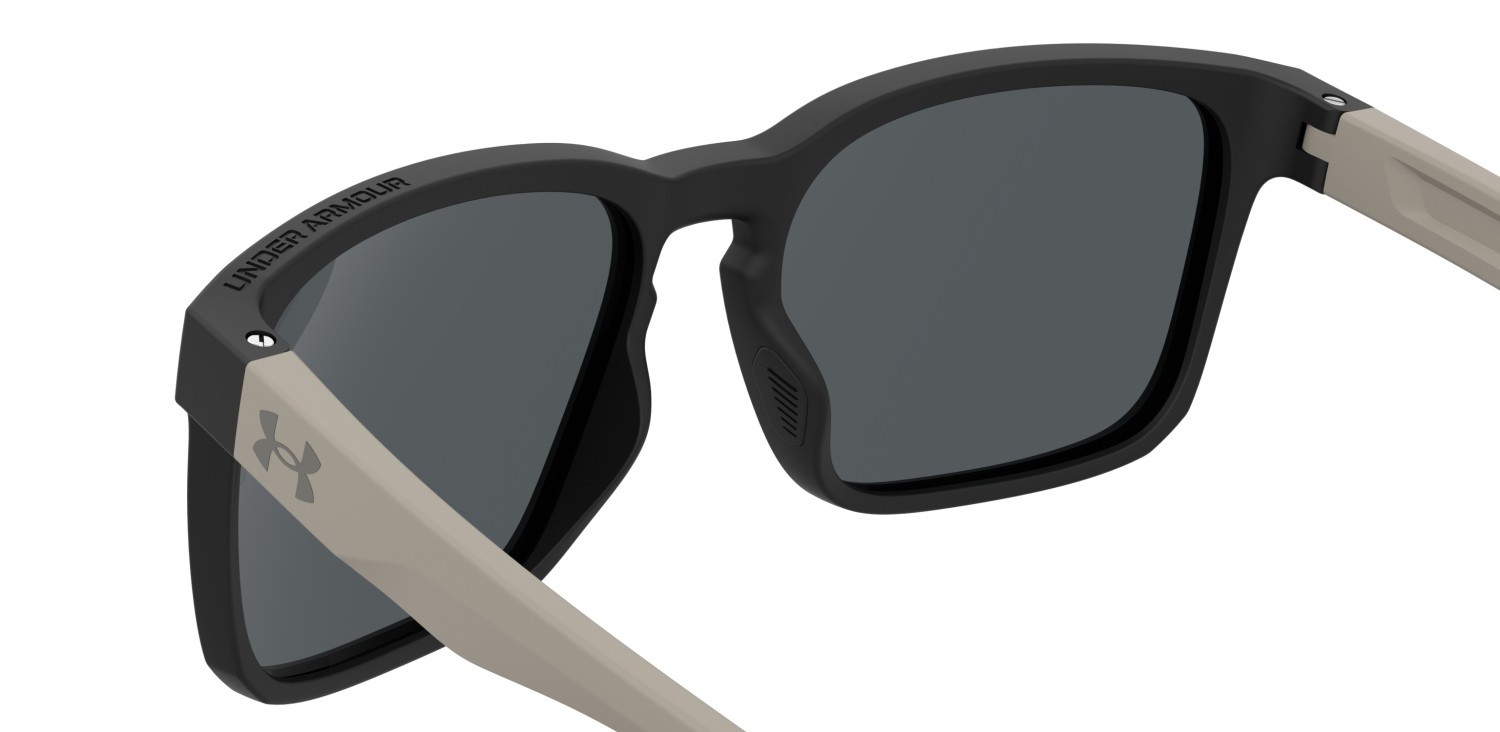 Sunglasses Under Armour Ua Assist 2 205293 087 JO color matte black beige shape rectangle lenses grey bronze mirror