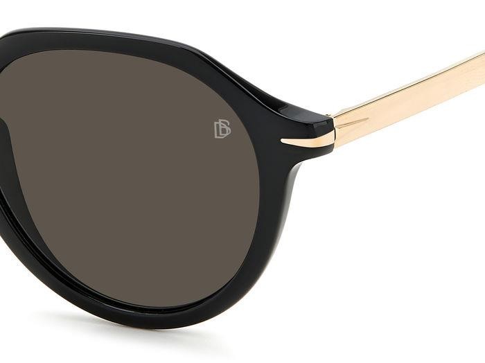 Sonnenbrillen David Beckham DB 1098/S 205308 (2M2 IR) farbe black gold form rund gläser grey