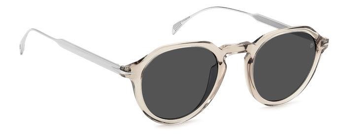 Sunglasses David Beckham DB 1098/S 205308 (79U IR) color mud shape round lenses grey
