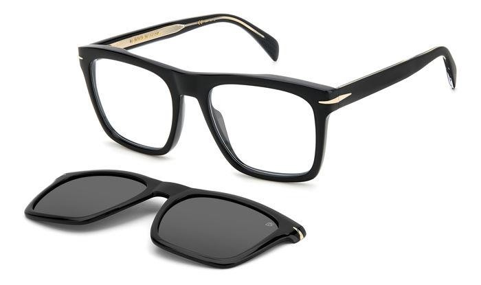 Occhiali da vista David Beckham DB 7000/CS 205311 (807 M9) + clip-on colore black forma quadrato lenti grey polarized