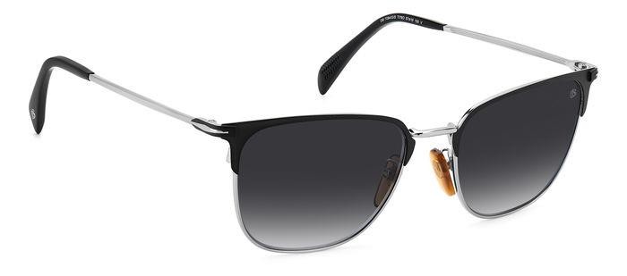 Sunglasses David Beckham DB 7094/G/S 205317 (TI7 9O) color nero opaco rutenio shape rectangle lenses dark grey shaded
